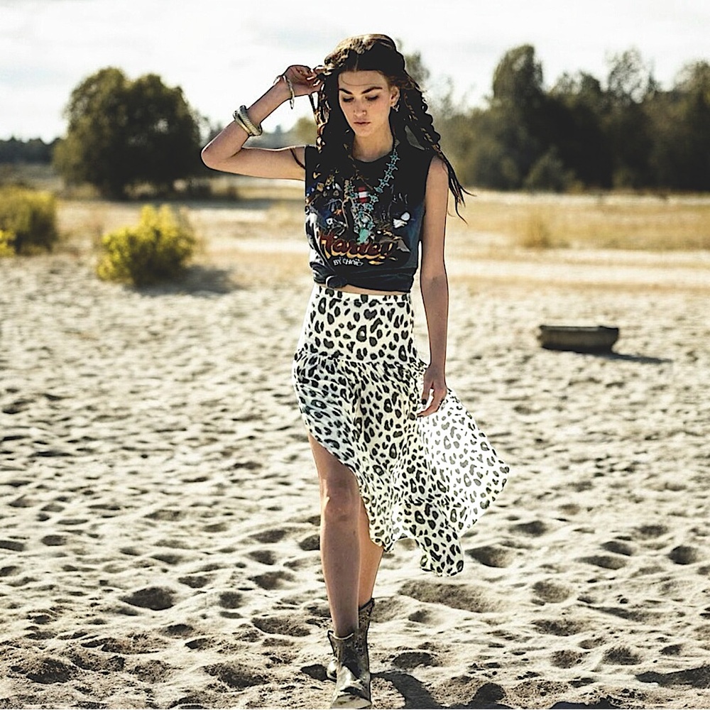 Spell Lost In Savannah Leopard Side Slit Maxi Skirt 🐆